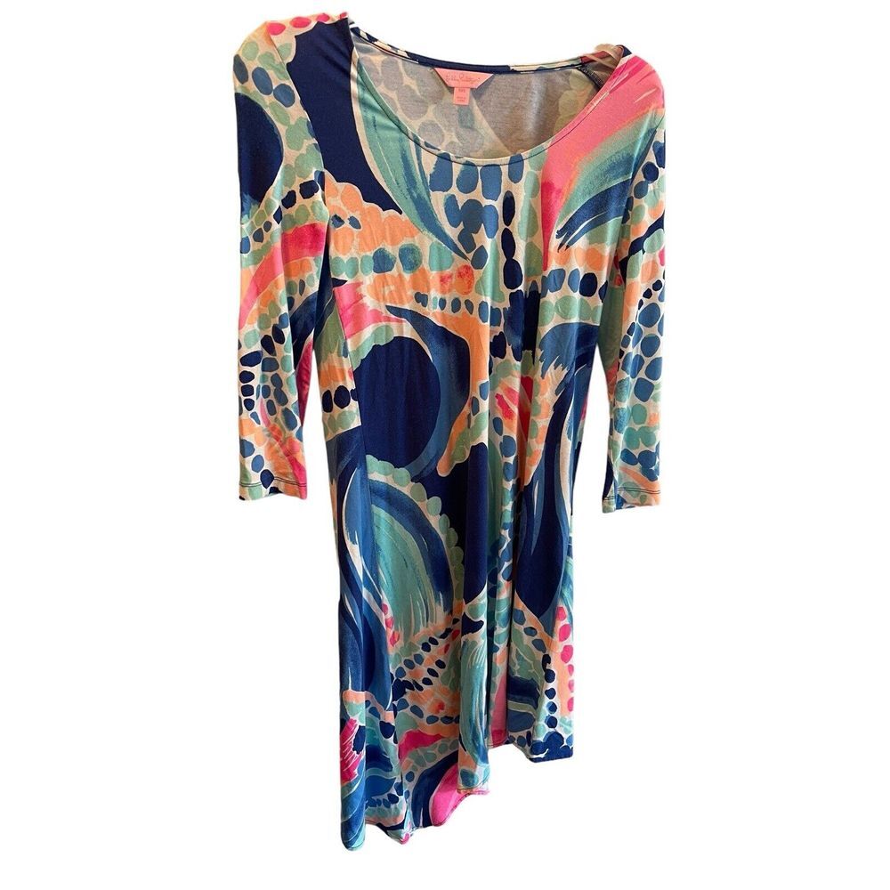 Lilly Pulitzer Ariana Dress Size XXS Ocean Jewels Multicolor Asymmetrical Beach
